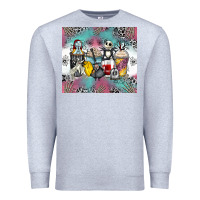 Heather Grey cartoon characters coffee cups Premium Sweatshirt - Zillion Design Studio