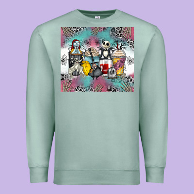 Cartoon Characters Coffee Cups Premium Sweatshirt Designed By Zillion Design Studio