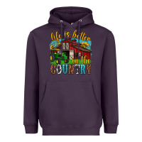 Plum life is better in the country western Heavyweight Hoodie - texasbilliewilder