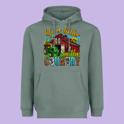 Life Is Better In The Country Western Heavyweight Hoodie Designed By Texasbilliewilder