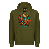Army Green aztec rodeo cowboy Premium Hoodie - JahusDesignShop