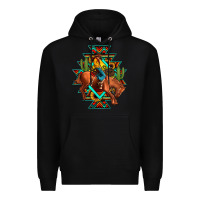 Black aztec rodeo cowboy Premium Hoodie - JahusDesignShop