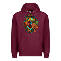 Burgundy aztec rodeo cowboy Premium Hoodie - JahusDesignShop
