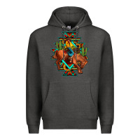 Charcoal Heather aztec rodeo cowboy Premium Hoodie - JahusDesignShop
