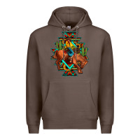 Coffee aztec rodeo cowboy Premium Hoodie - JahusDesignShop