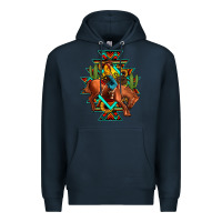 Navy aztec rodeo cowboy Premium Hoodie - JahusDesignShop