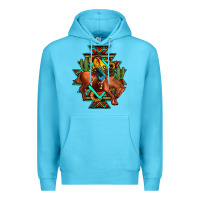 Ocean Blue aztec rodeo cowboy Premium Hoodie - JahusDesignShop