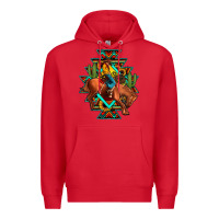 Red aztec rodeo cowboy Premium Hoodie - JahusDesignShop