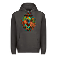 Smoke aztec rodeo cowboy Premium Hoodie - JahusDesignShop