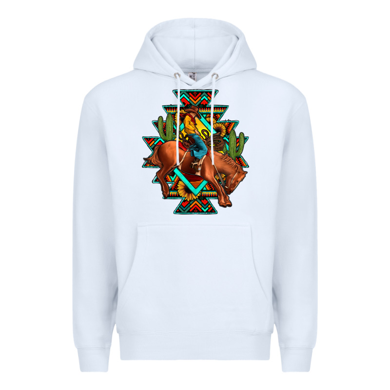 Aztec Rodeo Cowboy Premium Hoodie by JahusDesignShop | Teevron