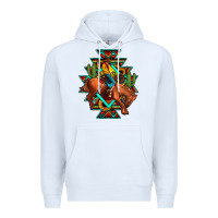 White aztec rodeo cowboy Premium Hoodie - JahusDesignShop