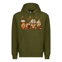 Army Green melanin afro coffee cups Premium Hoodie - Jasminsmagicworld