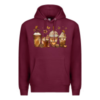 Burgundy melanin afro coffee cups Premium Hoodie - Jasminsmagicworld