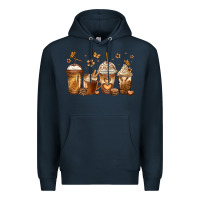 Navy melanin afro coffee cups Premium Hoodie - Jasminsmagicworld