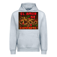 Heather Grey el amor se comparte with churros Urban Hoodie - AdoDesignShop