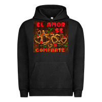 Pigment Black el amor se comparte with churros Urban Hoodie - AdoDesignShop