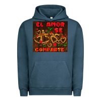 Pigment Midnight Navy el amor se comparte with churros Urban Hoodie - AdoDesignShop