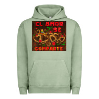 Pigment Oil Green el amor se comparte with churros Urban Hoodie - AdoDesignShop