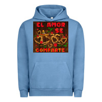 Pigment Pebble Blue el amor se comparte with churros Urban Hoodie - AdoDesignShop