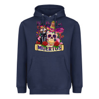 Navy dia de los muertos Heavyweight Hoodie - Zillion Design Studio