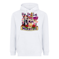 White dia de los muertos Heavyweight Hoodie - Zillion Design Studio
