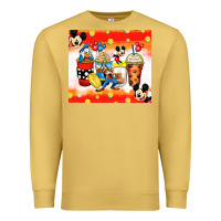 Antique Gold cartoon characters coffee cups Premium Sweatshirt - Zillion Design Studio