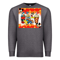 Charcoal Heather cartoon characters coffee cups Premium Sweatshirt - Zillion Design Studio