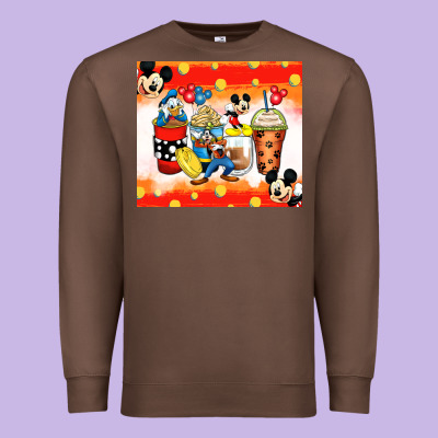 Cartoon Characters Coffee Cups Premium Sweatshirt Designed By Zillion Design Studio