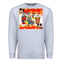 Heather Grey cartoon characters coffee cups Premium Sweatshirt - Zillion Design Studio