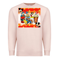 Pale Pink cartoon characters coffee cups Premium Sweatshirt - Zillion Design Studio