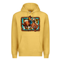 Antique Gold rodeo cowboy Premium Hoodie - JahusDesignShop