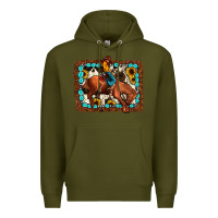 Army Green rodeo cowboy Premium Hoodie - JahusDesignShop