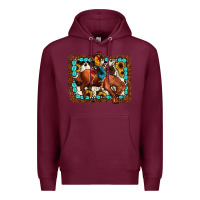 Burgundy rodeo cowboy Premium Hoodie - JahusDesignShop
