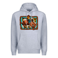 Heather Grey rodeo cowboy Premium Hoodie - JahusDesignShop