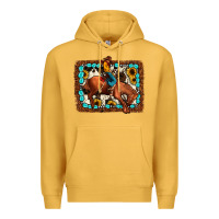 Mustard rodeo cowboy Premium Hoodie - JahusDesignShop