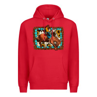 Red rodeo cowboy Premium Hoodie - JahusDesignShop