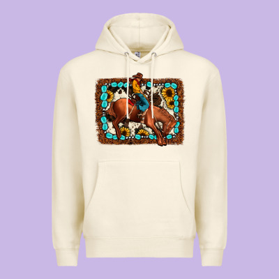 Rodeo Cowboy Premium Hoodie Designed By Jahusdesignshop