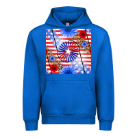 Cobalt patriotic usa flag and sunflower Urban Hoodie - BundleAndBundleShop