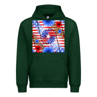 Forest Green patriotic usa flag and sunflower Urban Hoodie - BundleAndBundleShop