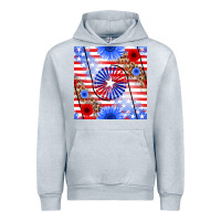Heather Grey patriotic usa flag and sunflower Urban Hoodie - BundleAndBundleShop