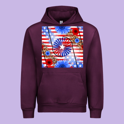 Patriotic Usa Flag And Sunflower Urban Hoodie Designed By Bundleandbundleshop