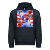 Navy patriotic usa flag and sunflower Urban Hoodie - BundleAndBundleShop