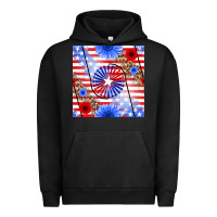 Pigment Black patriotic usa flag and sunflower Urban Hoodie - BundleAndBundleShop