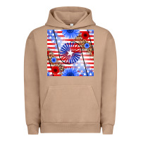 Pigment Burro patriotic usa flag and sunflower Urban Hoodie - BundleAndBundleShop