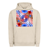 Pigment French Oak patriotic usa flag and sunflower Urban Hoodie - BundleAndBundleShop