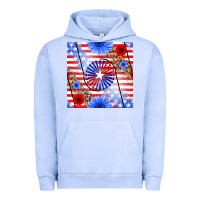 Pigment Grape Ice patriotic usa flag and sunflower Urban Hoodie - BundleAndBundleShop