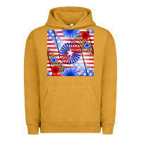 Pigment Peanut Butter patriotic usa flag and sunflower Urban Hoodie - BundleAndBundleShop
