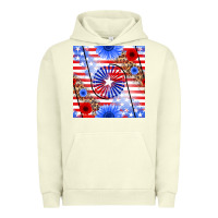 Pigment Pistachio patriotic usa flag and sunflower Urban Hoodie - BundleAndBundleShop