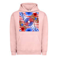 Pigment Salmon patriotic usa flag and sunflower Urban Hoodie - BundleAndBundleShop