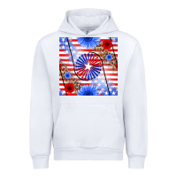 White patriotic usa flag and sunflower Urban Hoodie - BundleAndBundleShop